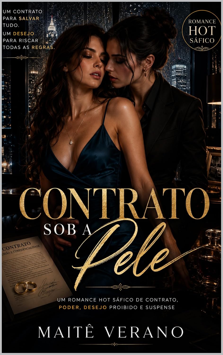 Capa de Contrato Sob a Pele: Contrato Sob a Pele: Um Romance Hot Sáfico de Contrato, Poder, Desejo Proibido e Suspense Corporativo